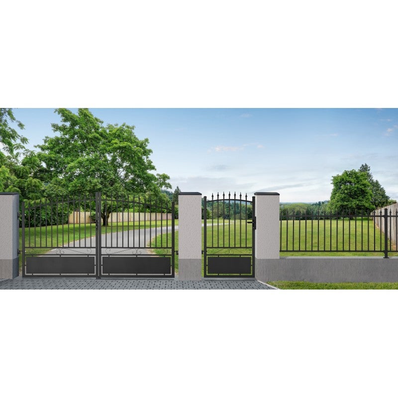 Lot de 4 fixations pour clôture aluminium tradition style ferronnerie Noir - 2