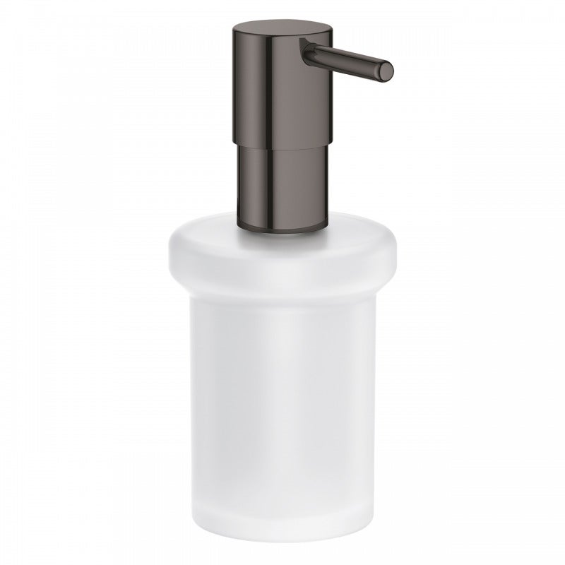 Dozator sapun Grohe 40394A01, Essentials, pe suport, 160 ml, sticla, metal, lucios, grafit