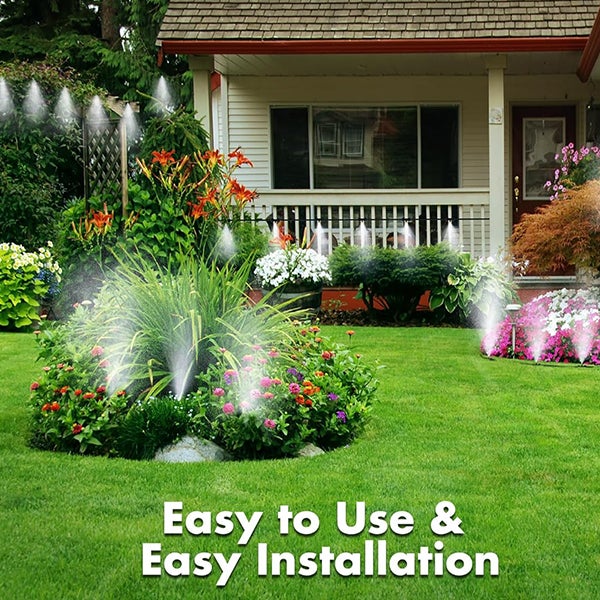Kit Brumisateur Extérieur 10m avec Filtre à Eau - Système de Brumisation Basse Pression - Rafraîchissement pour Jardin, Terrasse, Balcon & Serre - 4