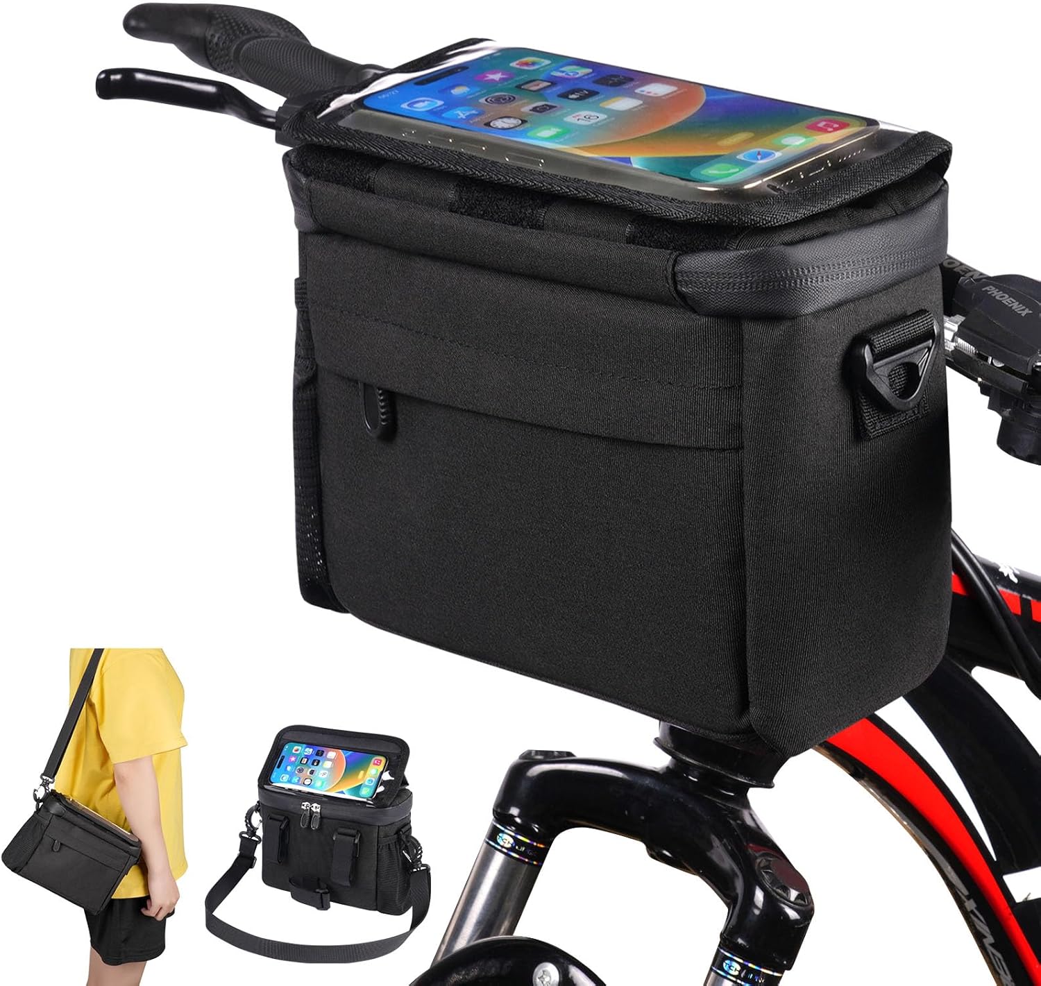 Borsa per telaio per bicicletta di grande capacità Borsa triangolare