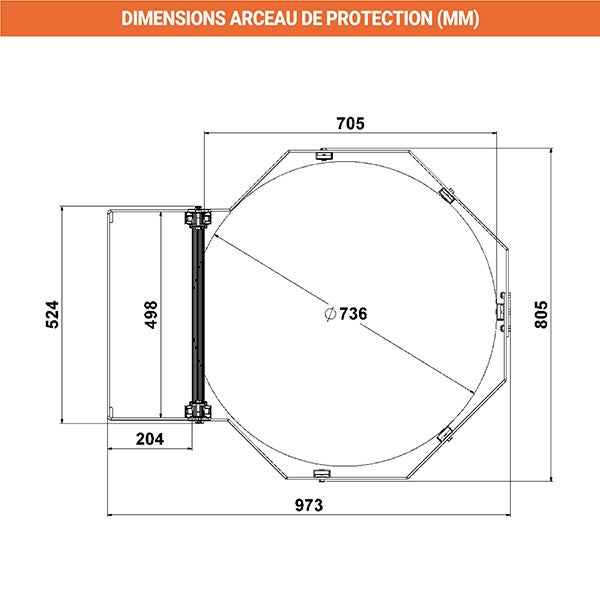 Echelle à crinoline avec sortie, palier latérale 0,6m et porte de condamnation - Hauteur à franchir de 5.80 à 6.10m - CS61-CPSL60-CVAP - 4