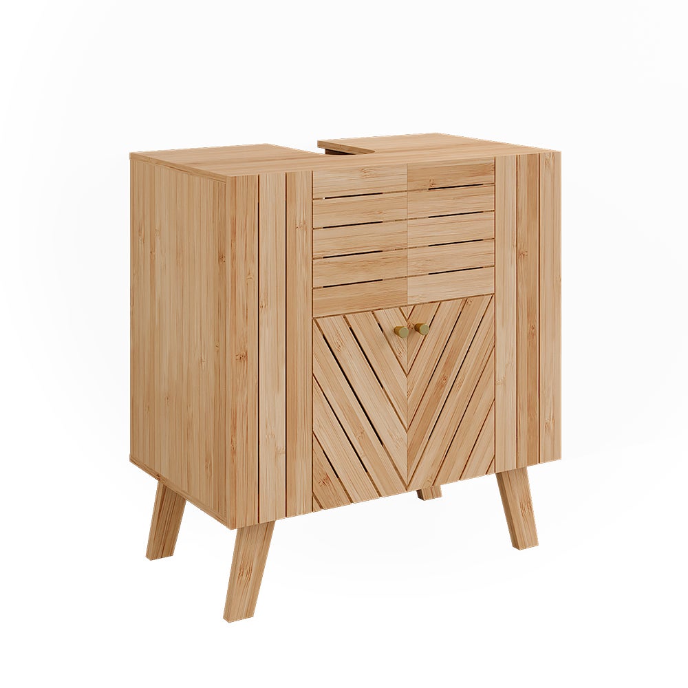 Vicco Szafka pod umywalkę Lucie, Bambus, 60 x 65 cm z 2 drzwiami