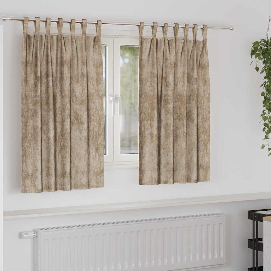 Zasłony z weluru 2 pcs szampański 140 x 140 cm Aksamit vidaXL
