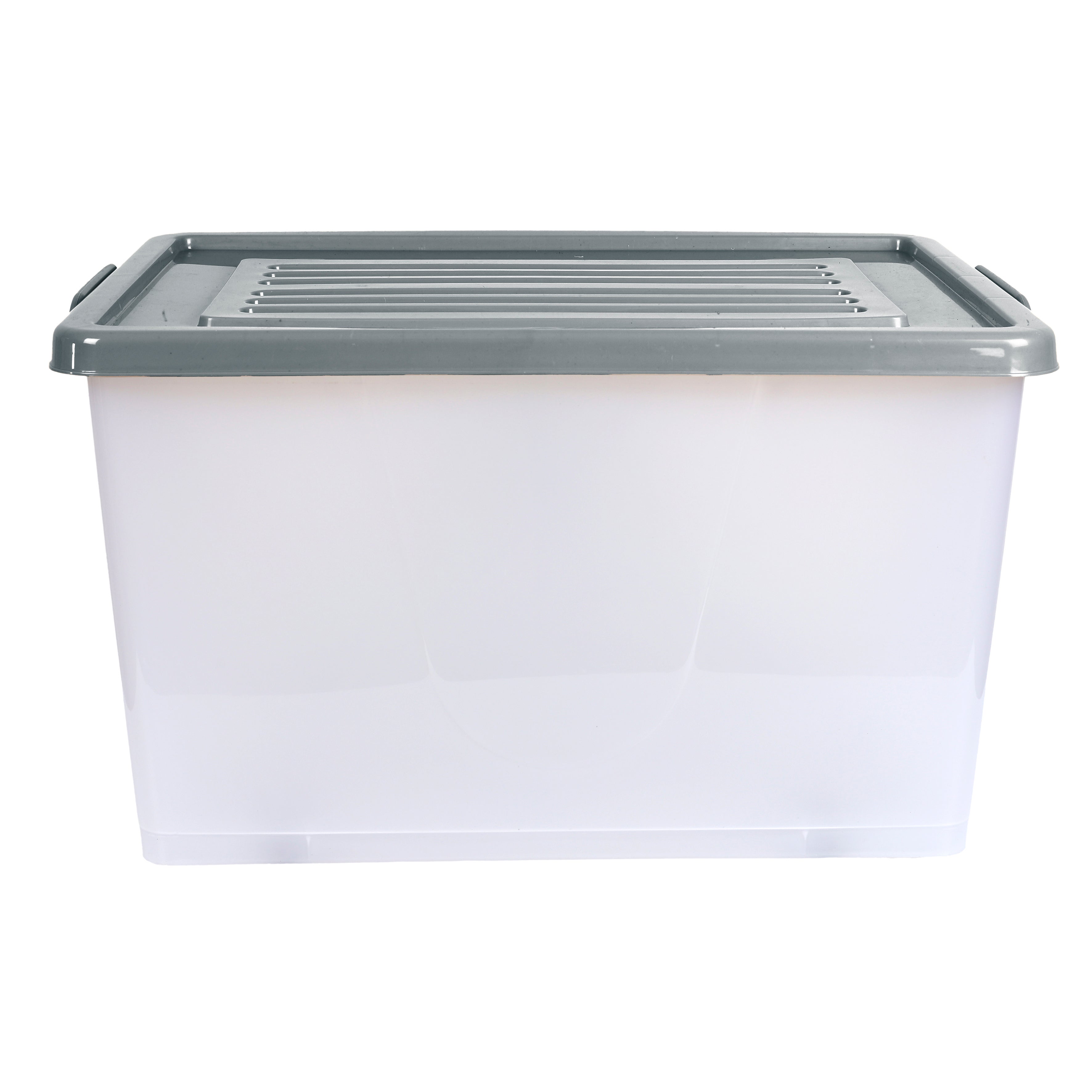 Boîte de Rangement - JE CHERCHE UNE IDEE - Sur Roulettes - Plastique - Gris et Transparent - 2