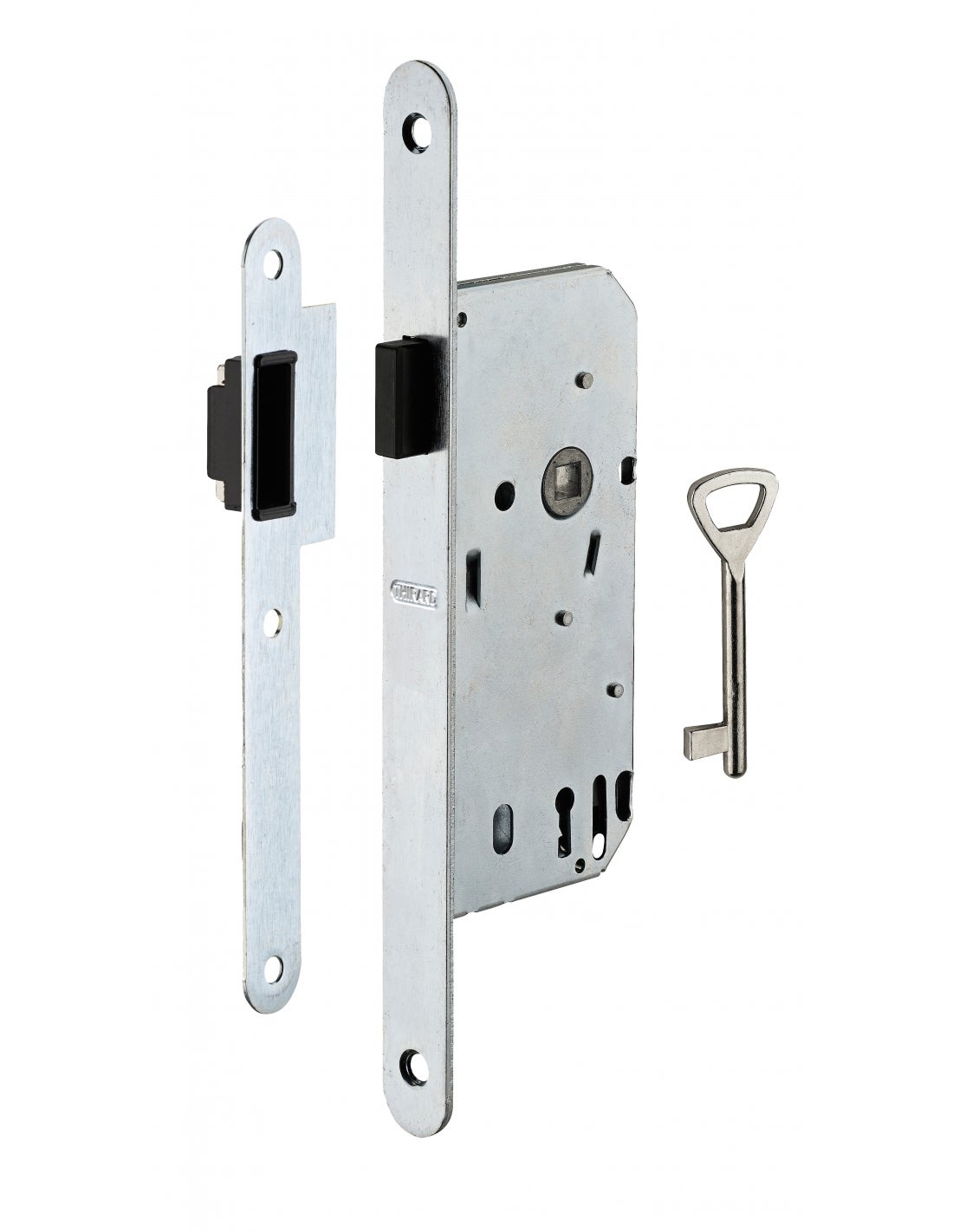 THIRARD - Serrure encastrable magnétique à clé pour porte de chambre, axe 40mm, bouts ronds - THIRARD - 2