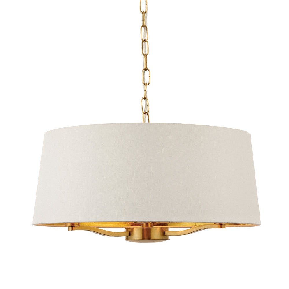 Lampa sufitowa z abażurem HARVEY biało-złota 3xE14x15W metal wym:150x50x50cm IP20 Endon