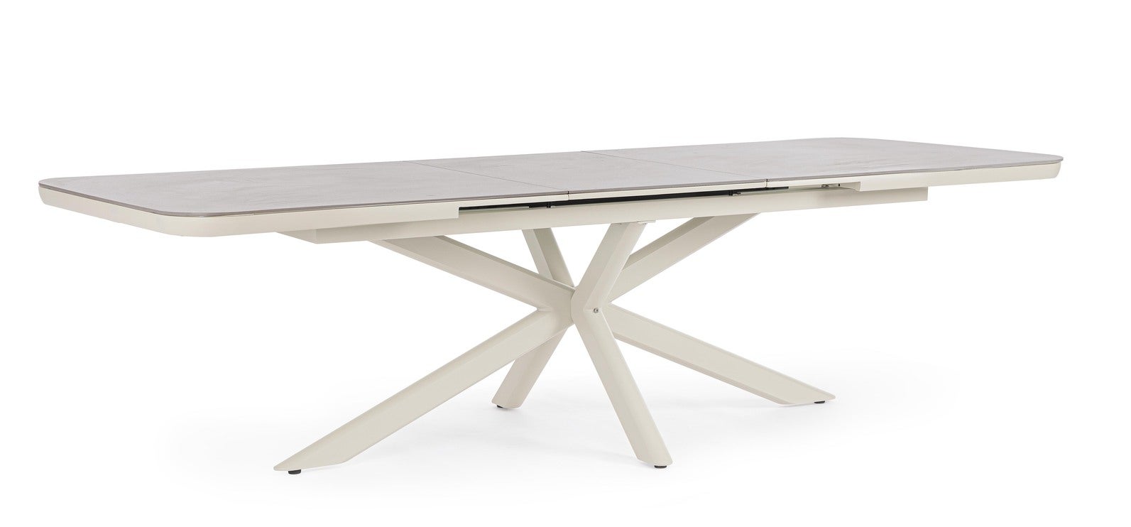 Stół rozkładany "PASCAL" 200-260X100 Pelikan aluminiowy z blatem z kamienia spiekanego