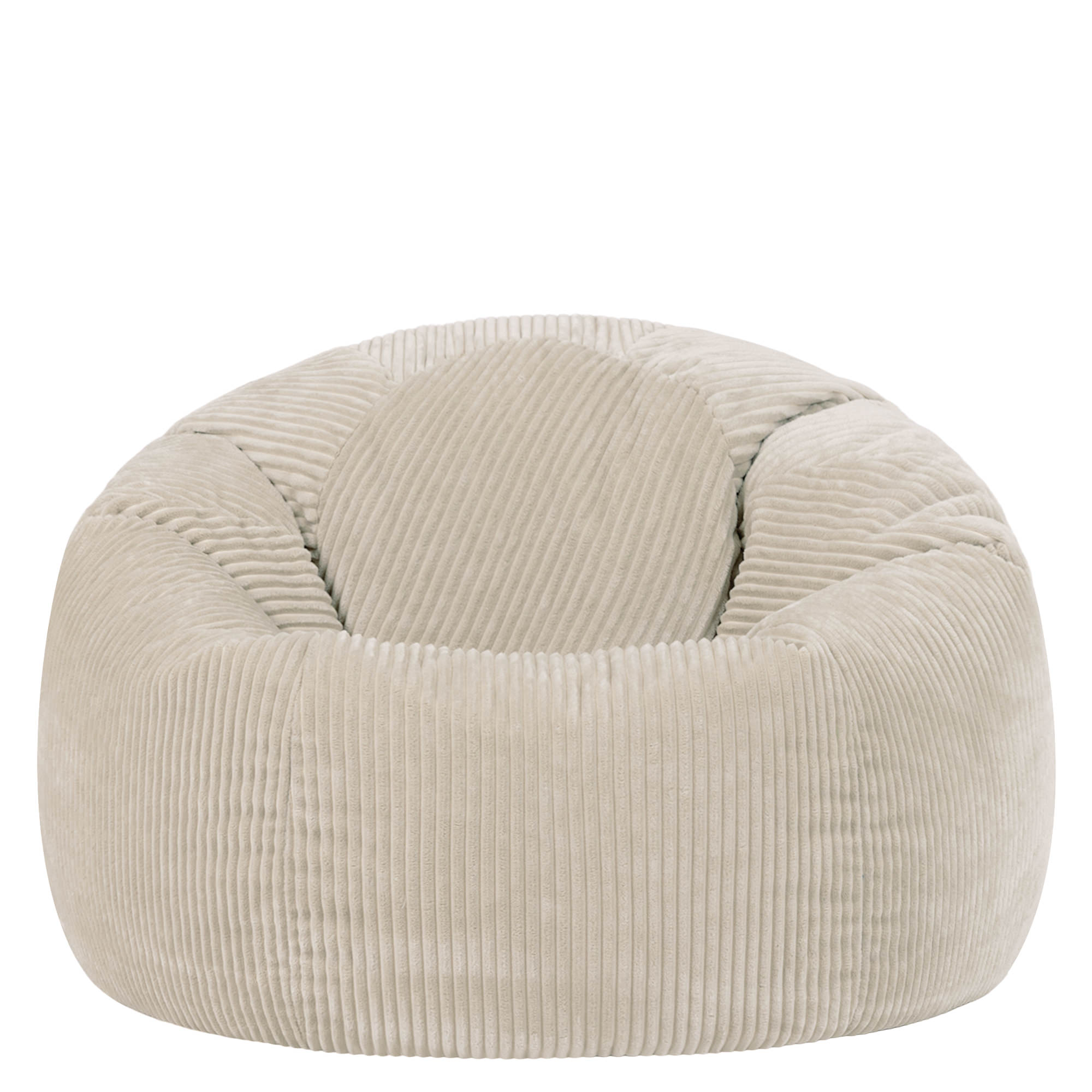 Pouf avec repose-pied Icon, salon, chambre velours côtelé beige galet, 85x85cm, Made in Allemagne, Oeko-Tex® - 5