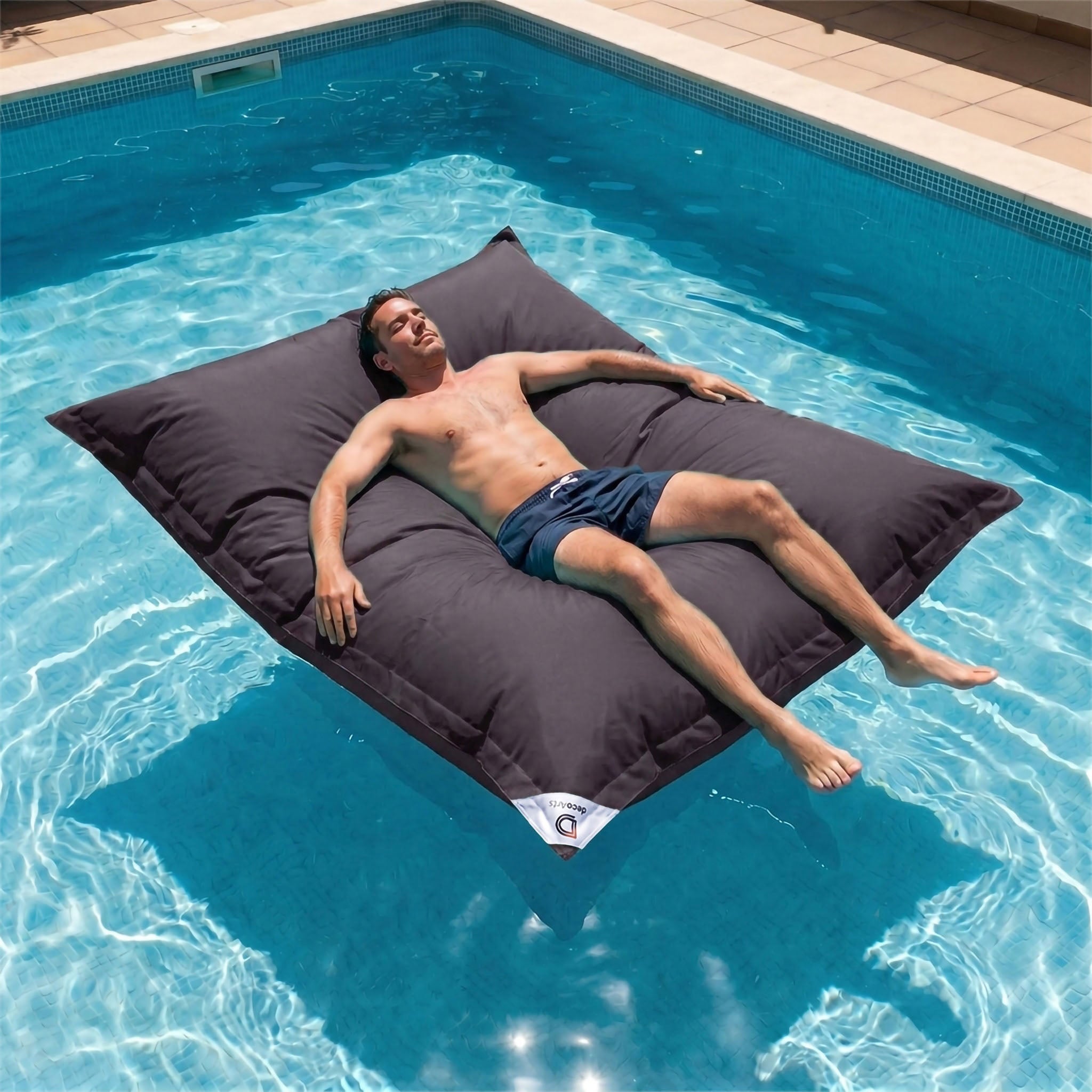 Housse pour Pouf Géant XXL 180x140cm Flottant pour Piscine - Gris carbone - 6