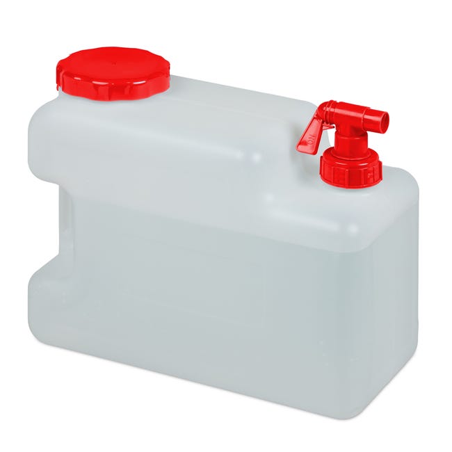 Serbatoio Acqua 500 Litri Relaxdays Tanica Con Rubinetto, Coperchio A Vite Del Contenitore, Per Acqua Potabile, 10 L Senza Bpa Rosso Bianco 84642867 Tanica Benzina - Foto 3