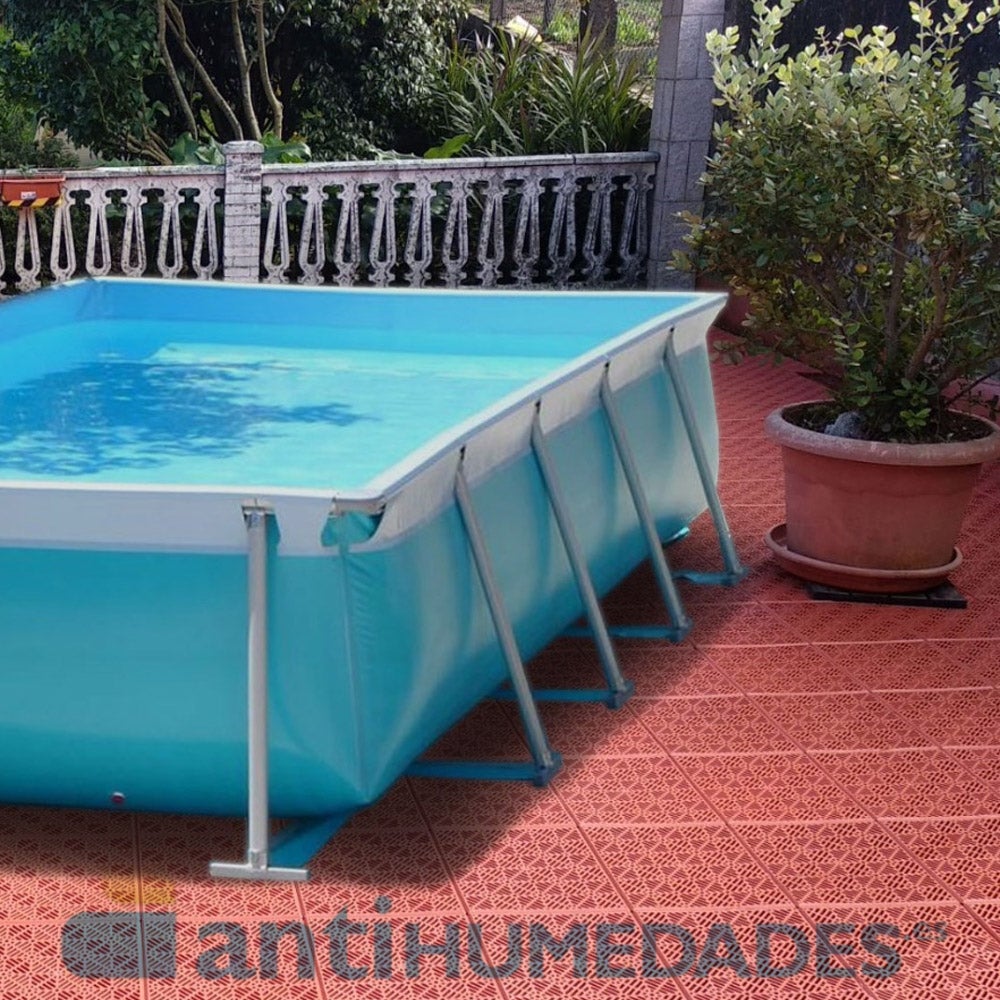 Loseta Autoventilada para Suelos (Teja/Terracota). Medidas: 30 x 30 x 1,5cm. Colocación en piscinas, duchas de jardín, baños, vestuarios, terrazas - 2