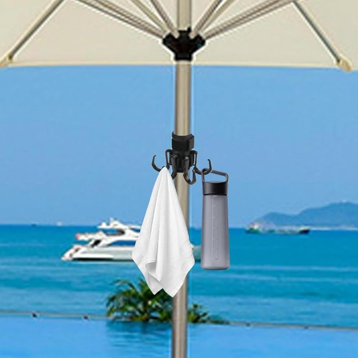 szt. uchwyt na haczyk plażowy, hak na parasol ogrodowy, hak do zawieszania parasola plażowego, plastikowy haczyk na parasol na ręczniki, czapki, ubran - 3