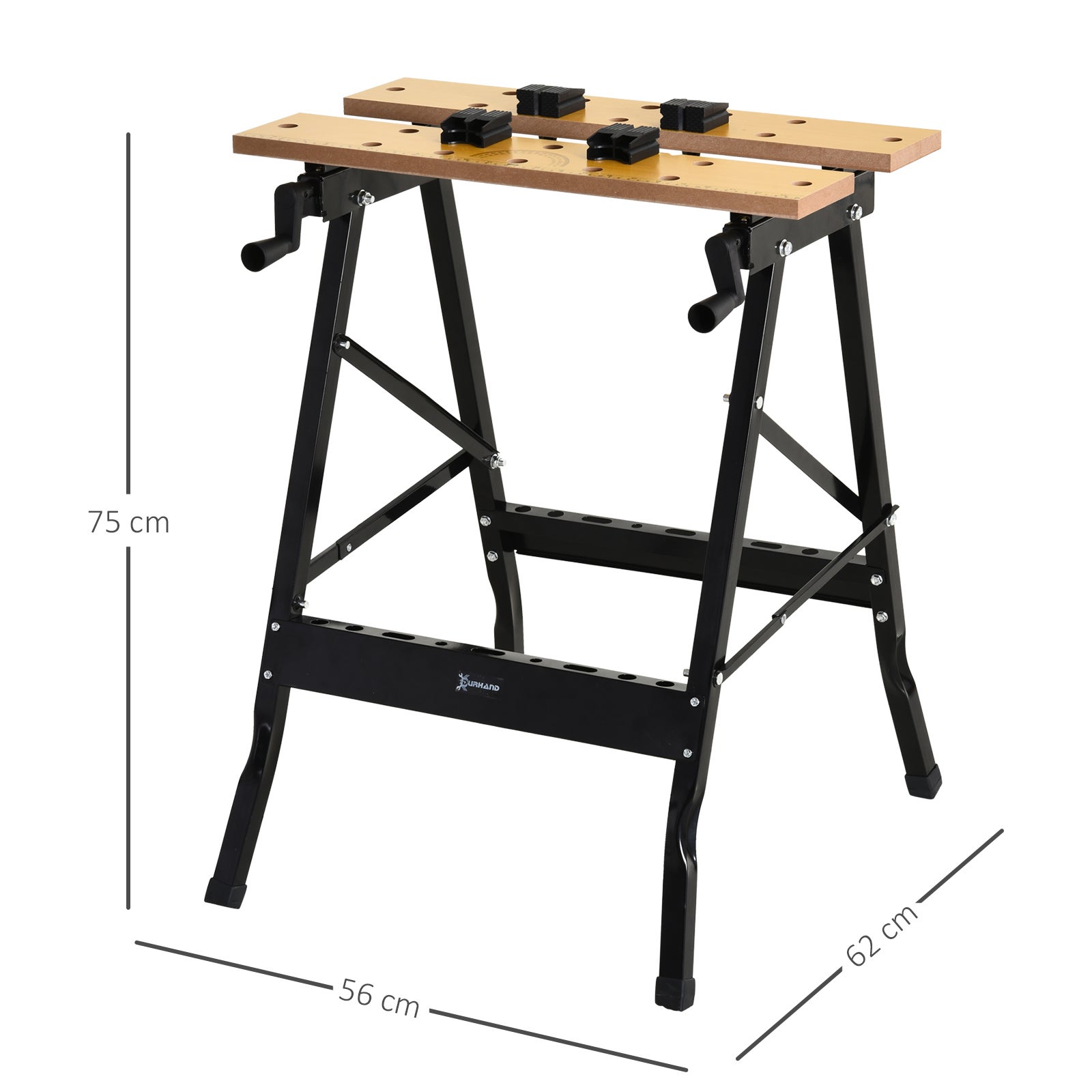 Bancada de Trabalho DURHAND Madeira, Preto Aço, MDF - 3