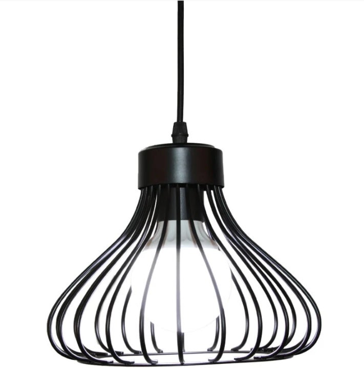 Lustre Suspension Industrielle Rétro E27 Plafonnier Cage Abat Jour en Métal pour Salon Chambre