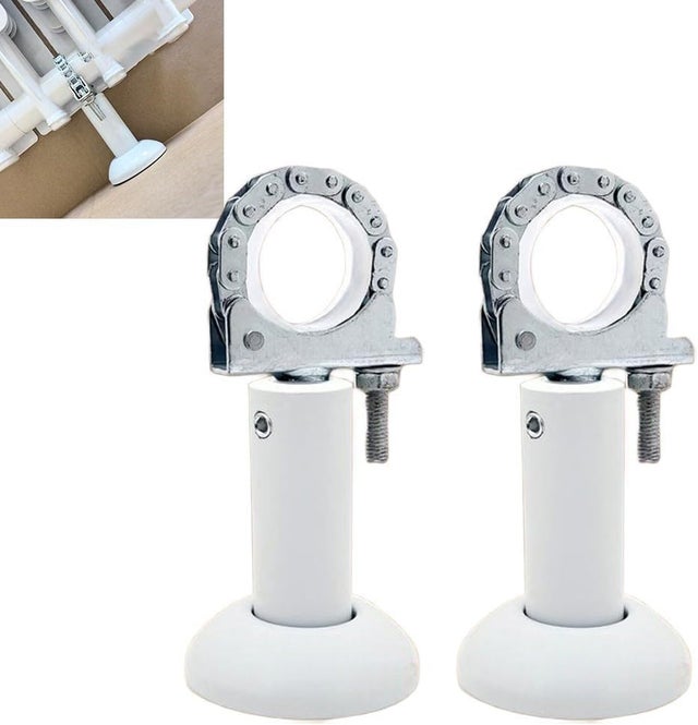 Lot de 2 supports de radiateur, 11cm à 17cm réglable en hauteur en aluminium, pieds de montage au sol robustes pour radiateurs, Pied Ajustable Sans Pe