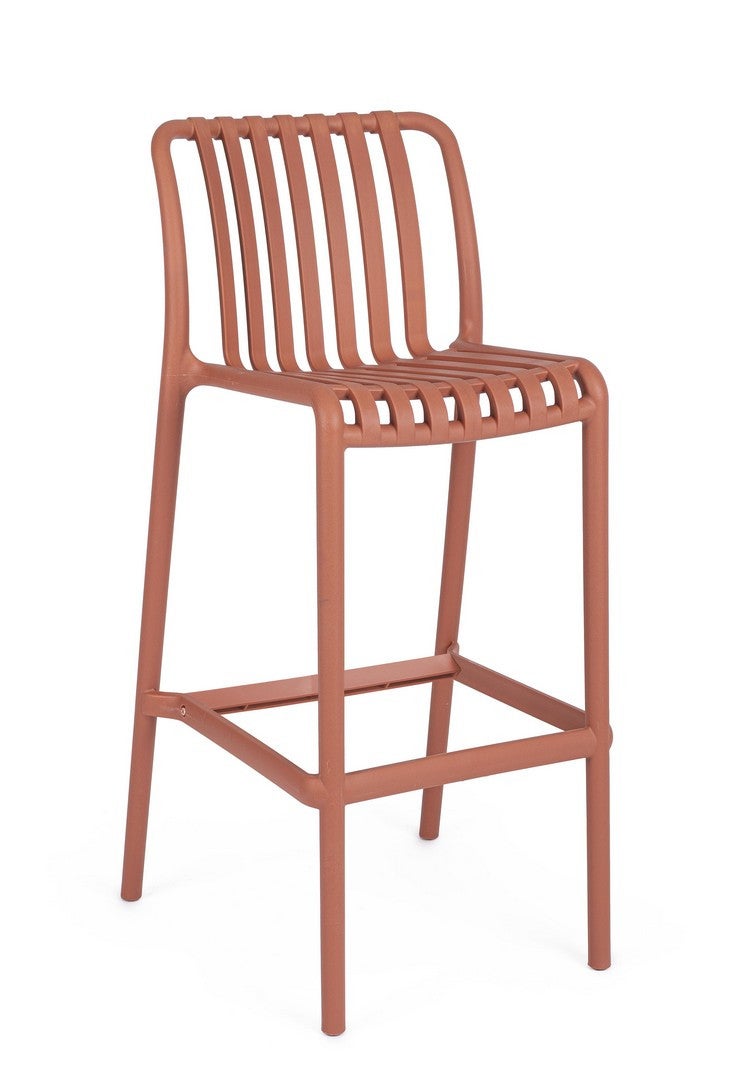 Zestaw 6 krzeseł ogrodowych z polipropylenu odpornego na promieniowanie UV, kolor czerwony