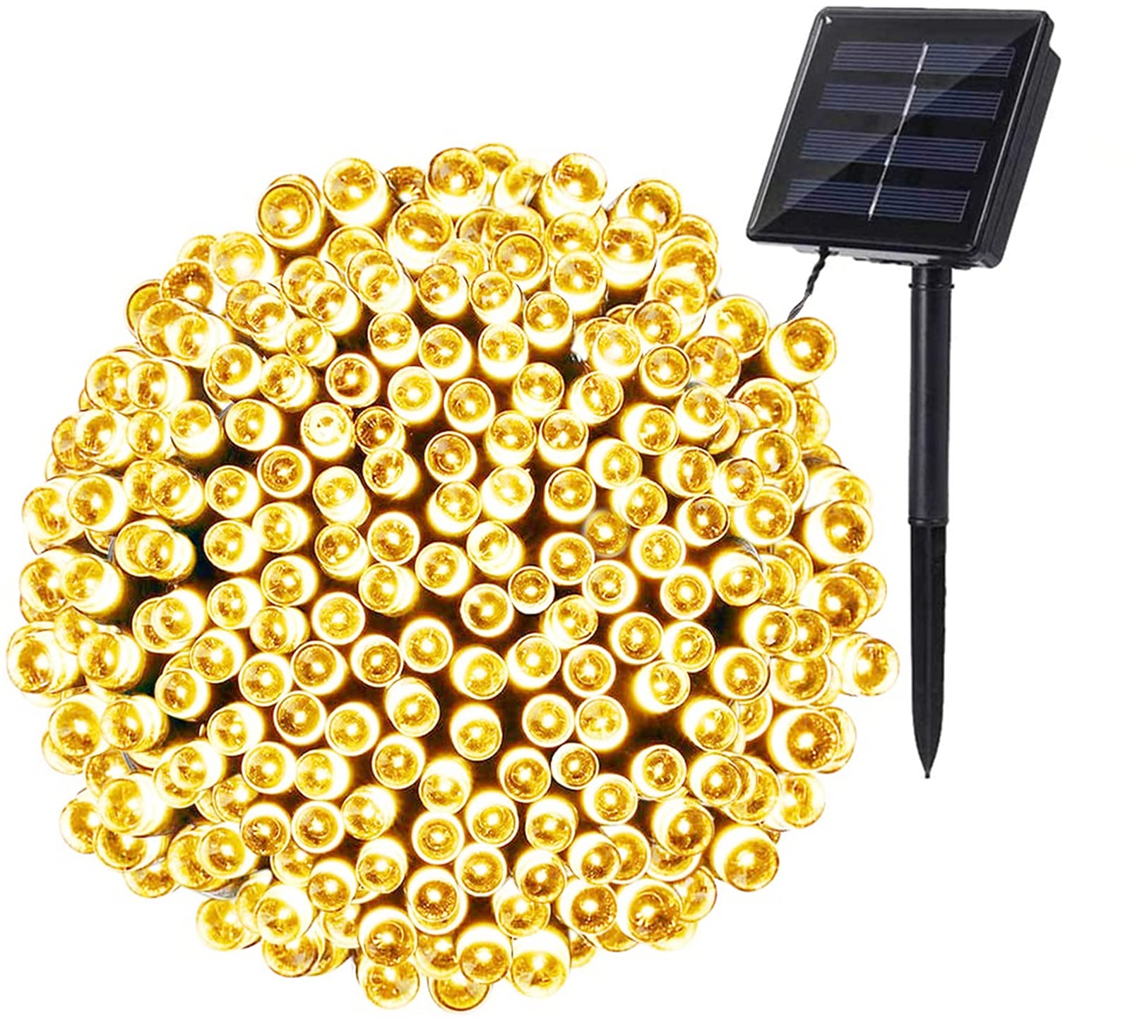 Guirlande Lumineuse Solaire Extérieure 22m 200 LED – 8 Modes, étanche IP65, Blanc Chaud, Automatique On/off