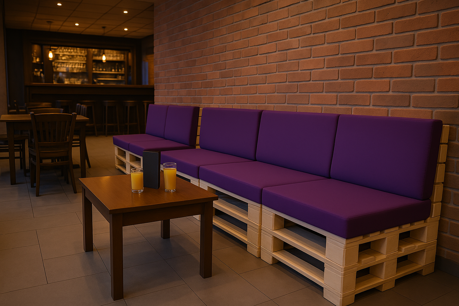 Coussin de palette 120x80x10cm assise, coussin de palette Violet, coussin de jardin, coussin de mobilier de jardin, coussin de palette plat - 4