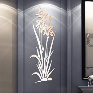 1 rotolo adesivo da parete in oro linee Decorative piatte in acciaio