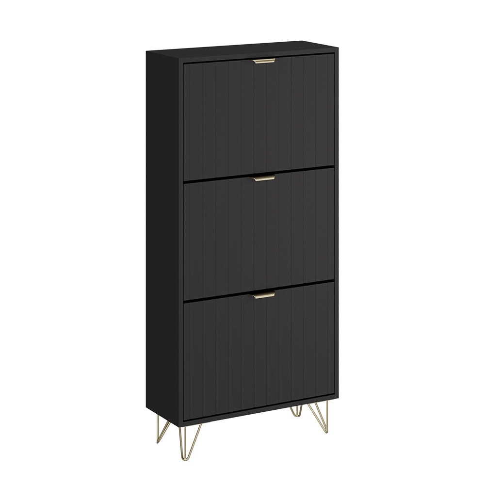 Vicco Szafka na buty Helge, Czarny, 60 x 128.5 cm 3 przedziały