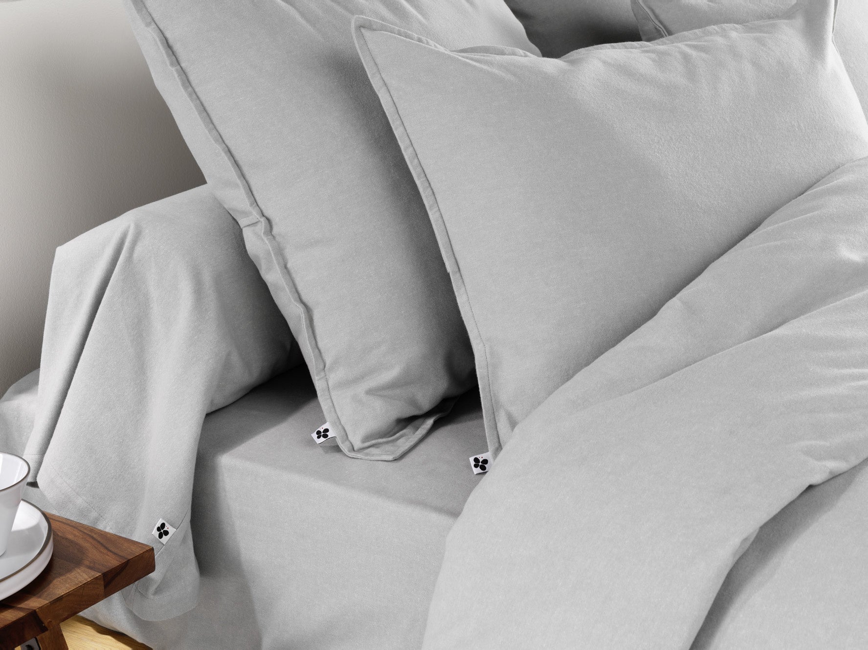 Drap-Housse 2 Personnes 160 x 200 cm – Flanelle Chaude – Bonnet 30 cm – Candice Gris - 3