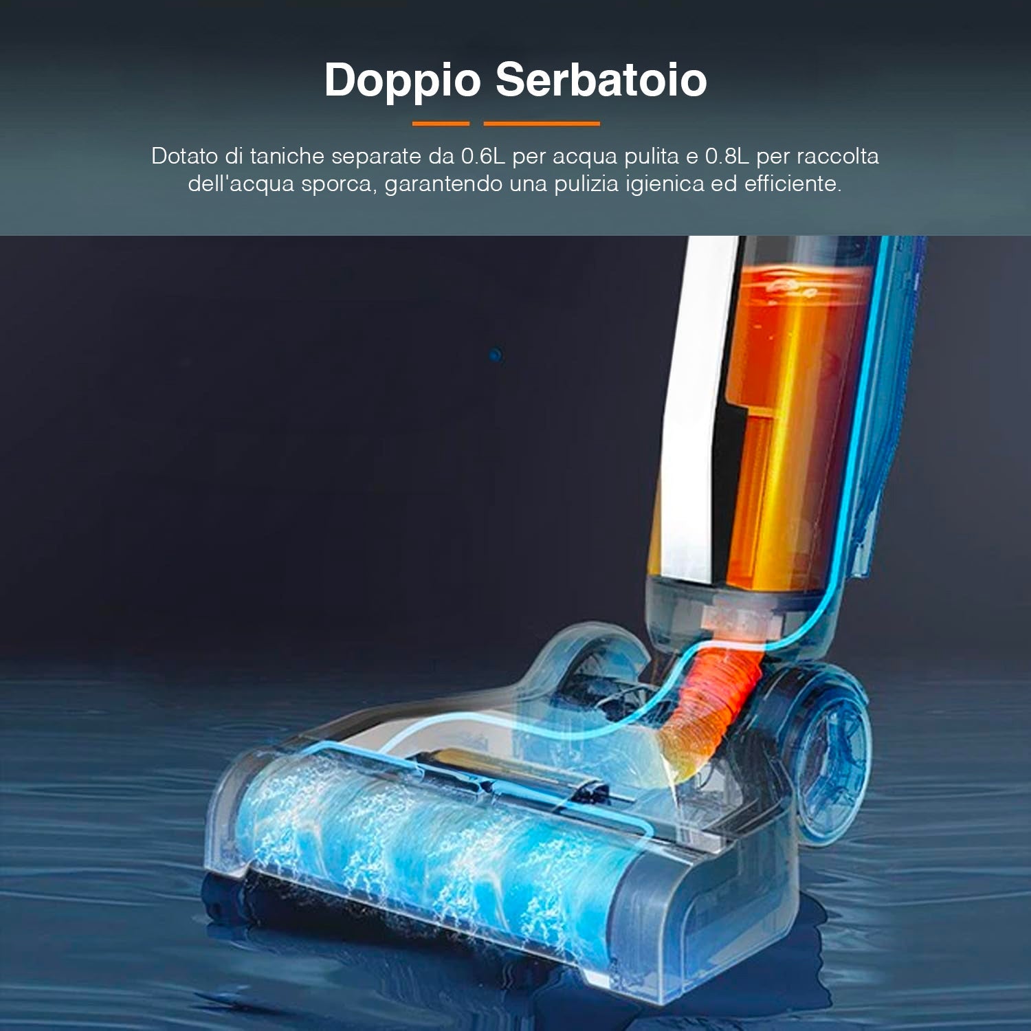 Scopa Elettrica Lava e Aspira Ricaricabile con Doppio Serbatoio 300W |  Leroy Merlin