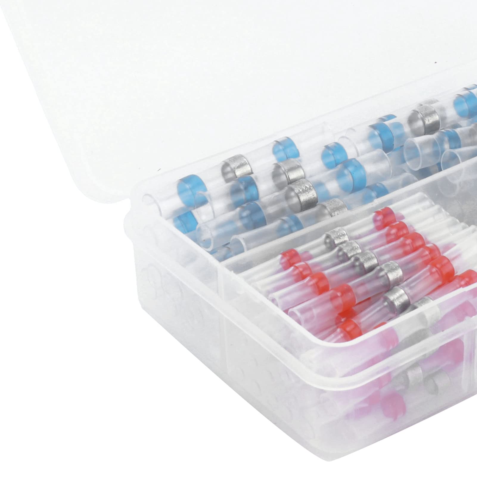 Connettori termorestringenti terminali ad anello per saldatura a crimpare per cavi elettrici impermeabili isolati (100 pezzi in scatola) - 7