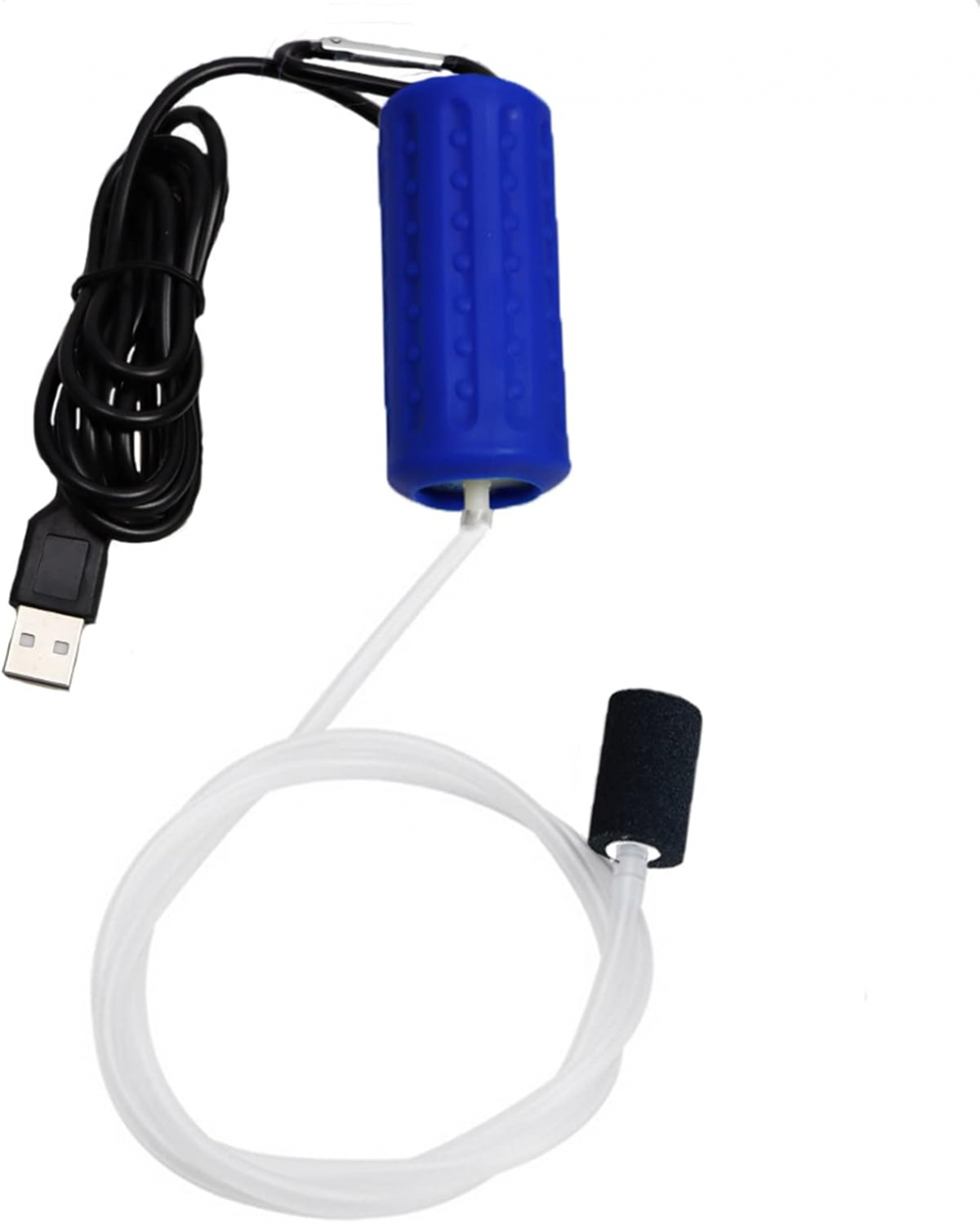 Miniaturowa pompa tlenowa USB, cicha pompa powietrza do akwarium, przenośna pompa tlenowa, odpowiednia do akwariów i zbiorników na ryby, ciemnoniebie