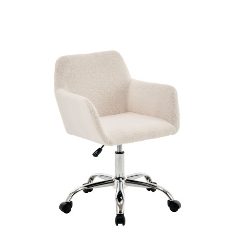 Silla de ocio giratoria, silla de tocador ajustable en altura, silla de oficina acolchada en piel sintética