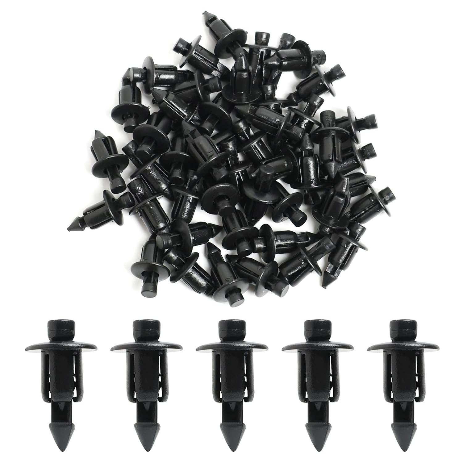 50 sztuk 6 mm plastikowych nitów do paneli wykończeniowych owiewek rowerowych, zacisków, klipsów mocujących, klipsów do owiewek do Yamaha, Kawasaki, S