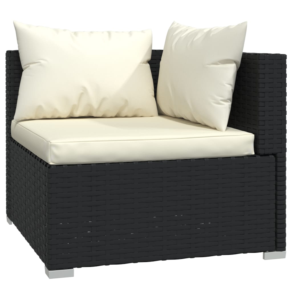 Maison Exclusive - Set Divani da Giardino 12 pz con Cuscini in Polyrattan Nero - 5