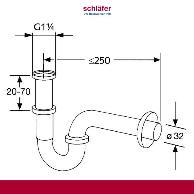 Siphon évier Avec Vidange Lave-vaisselle Schläfer - Kit Universel G 1 1/2 - Bonde 85 Mm - Montage Facile