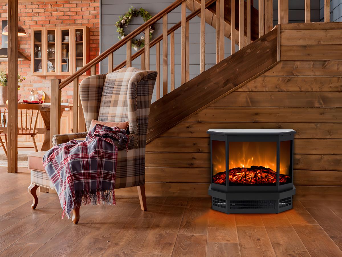 Chimenea eléctrica ETNA - Ancho 55.8 x Prof. 22.5 x Alt. 51.6 cm - Negro - 7