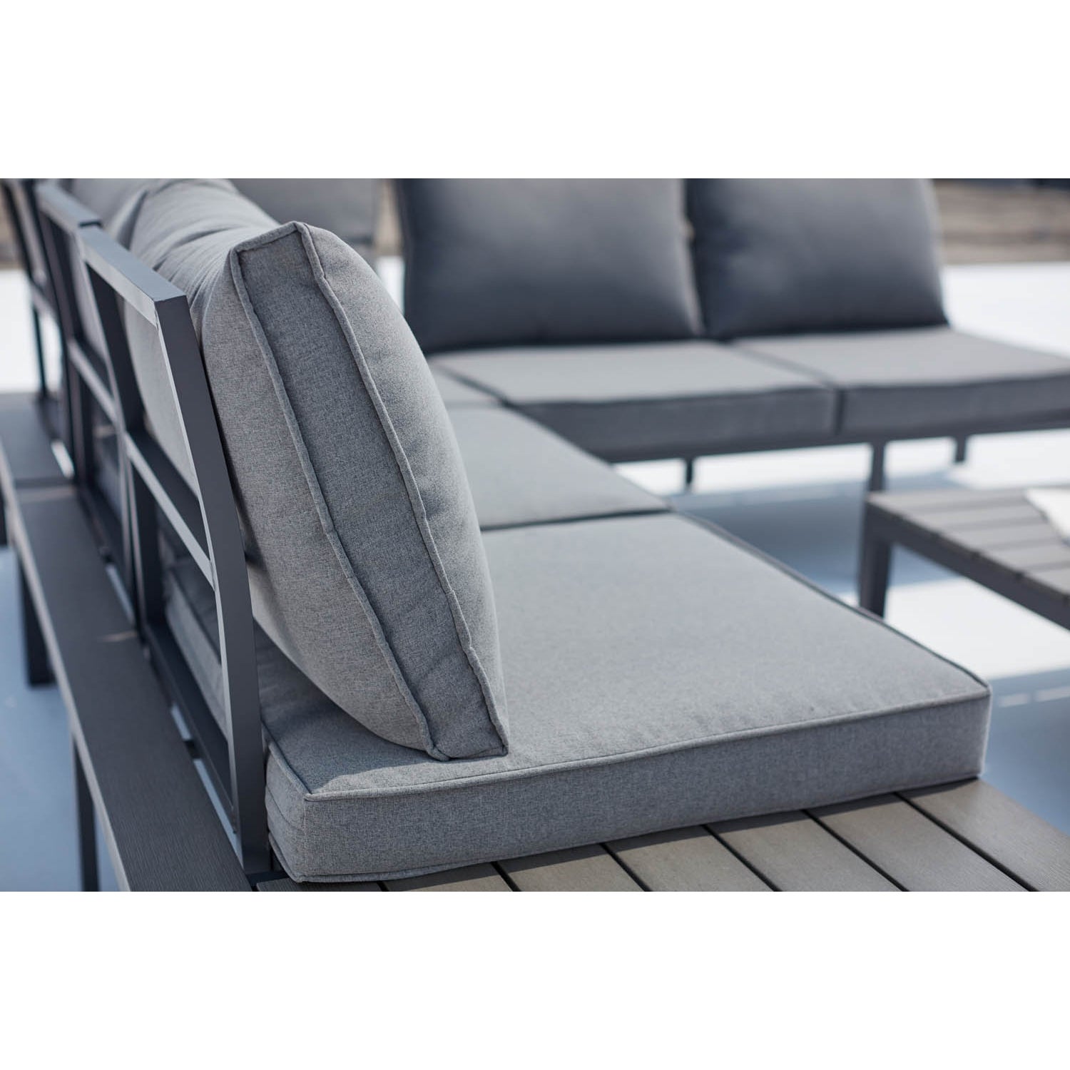 Salon de jardin encastrable en Aluminium Gris 5 personnes - 4
