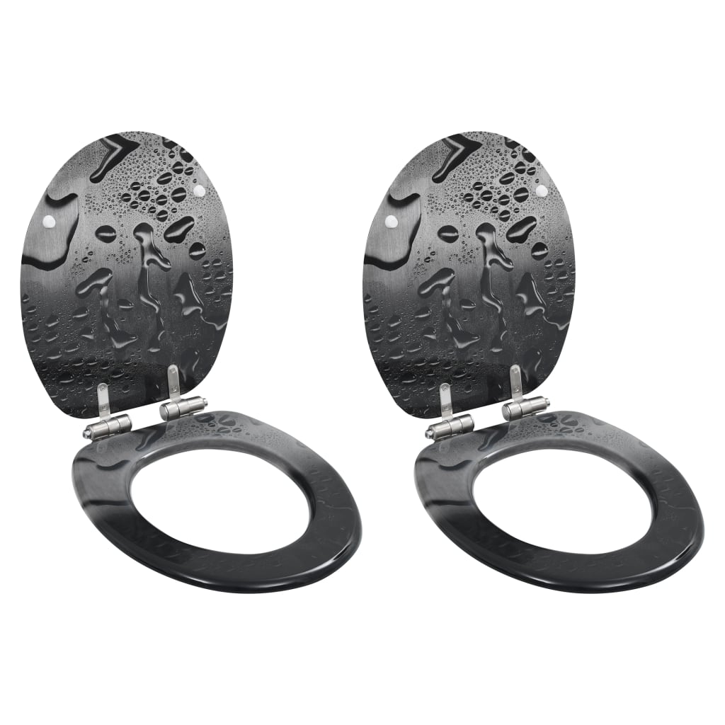 Maison exclusive - asiento inodoro wc 2 uds tapa cierre suave mdf diseño gota agua