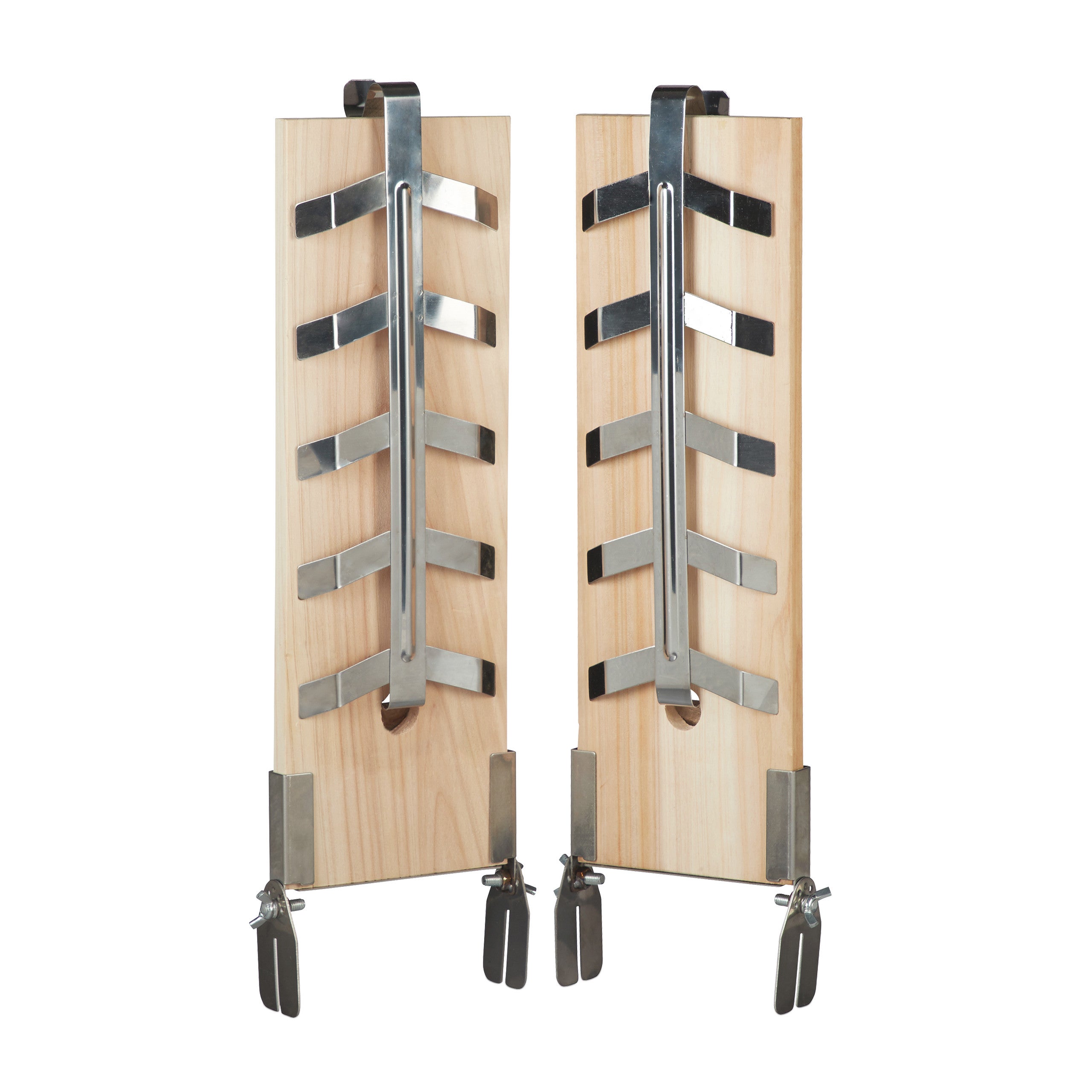 Lot De 2 Planches à Fumer En Bois De Cèdre Et Support Inclinable En Acier Inoxydable Naturel 87778501