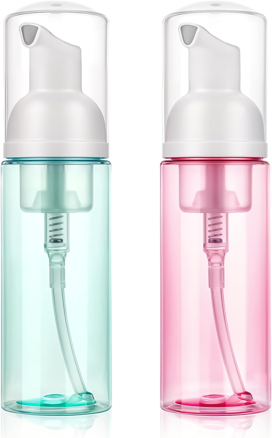 Zestaw 2 dozowników z pompką do piany o pojemności 60 ml/2 uncji, wielokrotnego użytku, przezroczyste plastikowe pojemniki podróżne na mydło do rąk