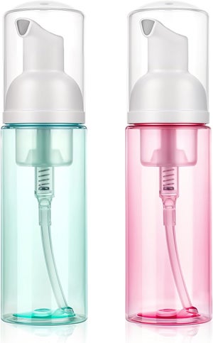 Flaconi Schiuma Trasparenti Bottiglie Schiuma Per Sapone 60ml - Set 2 Pezzi, Dispenser Ricaricabile Per Viaggi Bottiglie Plastica Trasparente
