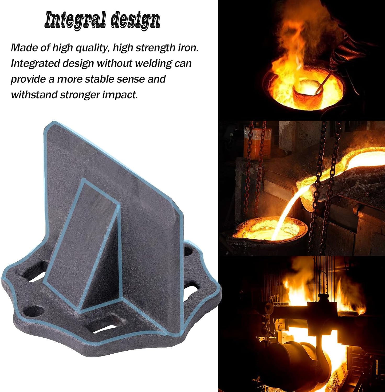 Support de fendage de bois de chauffage, outil de coin de fendage de bois de chauffage, fonte robuste, bonne portabilité - 2