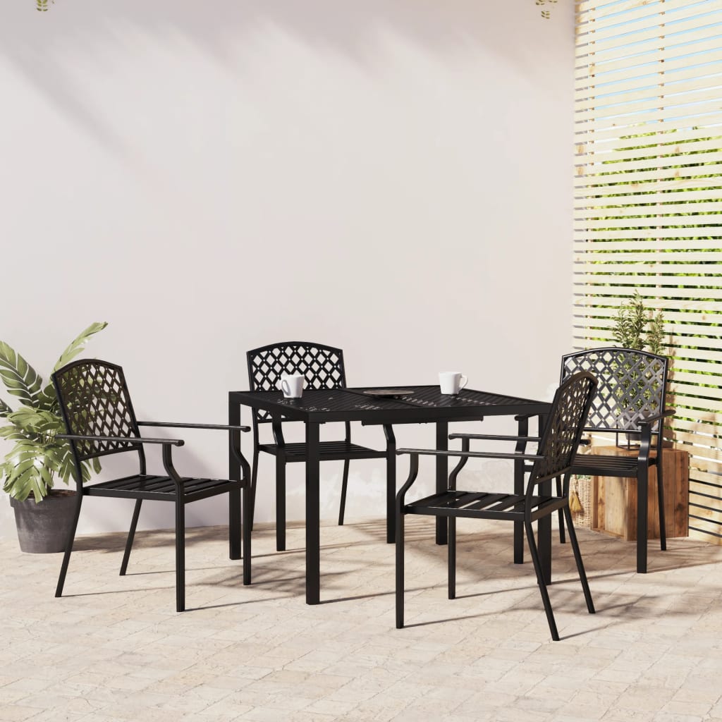 PAL-Ensemble de salle à manger de jardin 3 pcs anthracite acier
