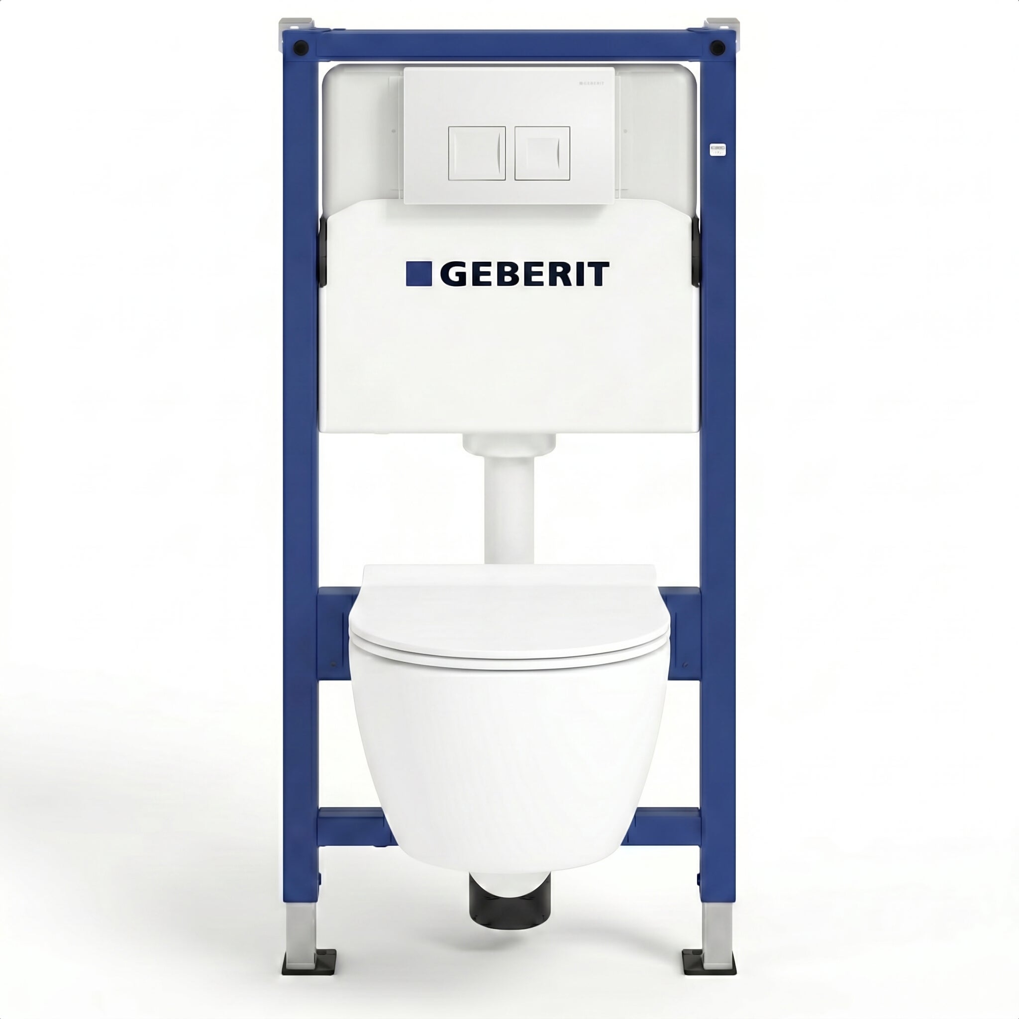 GEBERIT Duofix Basic Support Bâti-support + Lavita WC Dalia suspendu blanc sans bord + panneau de commande Delta 25 blanc | Kit complet WC - 10