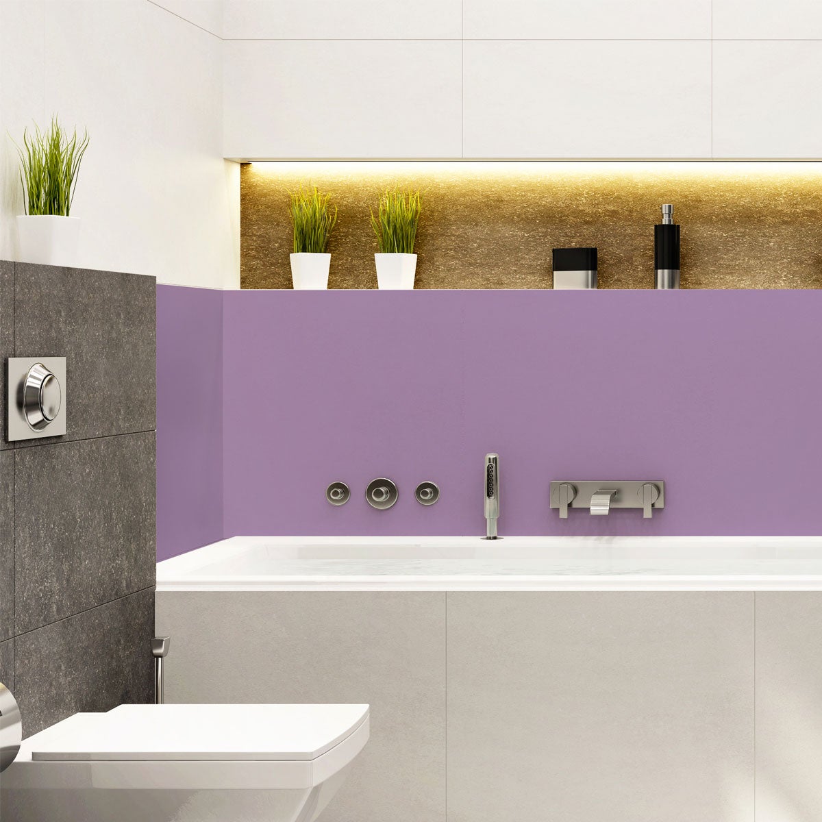 Rotolo adesivo decorativo in vinile al metro - Adesivo lavabile e impermeabile per pareti, cucine e mobili - 60cmx10m - Lilla - 4