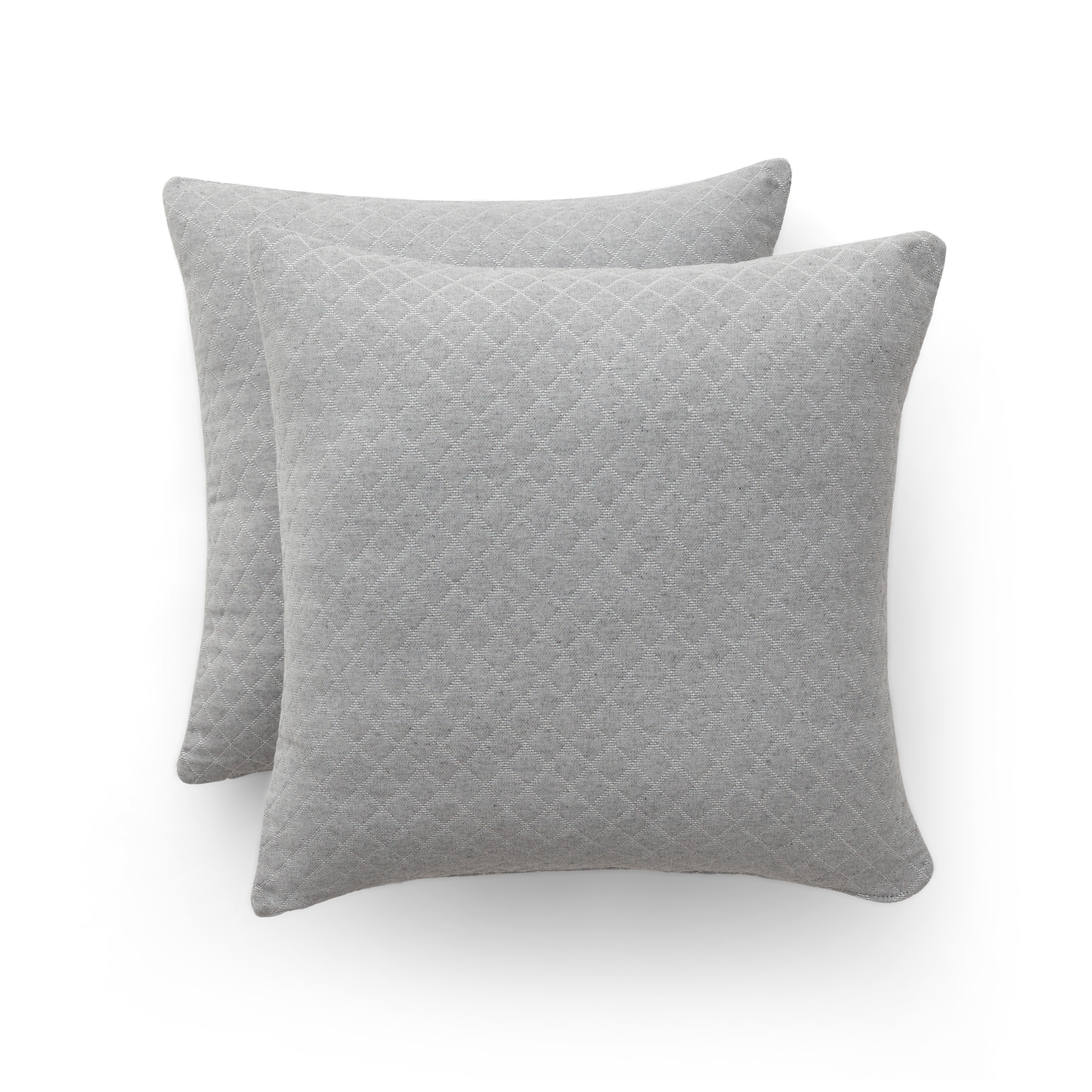 Pack 2 fundas cojín jacquard liso áfrica 45x45 cm - fundas decorativas con cierre cremallera en algodón combinado