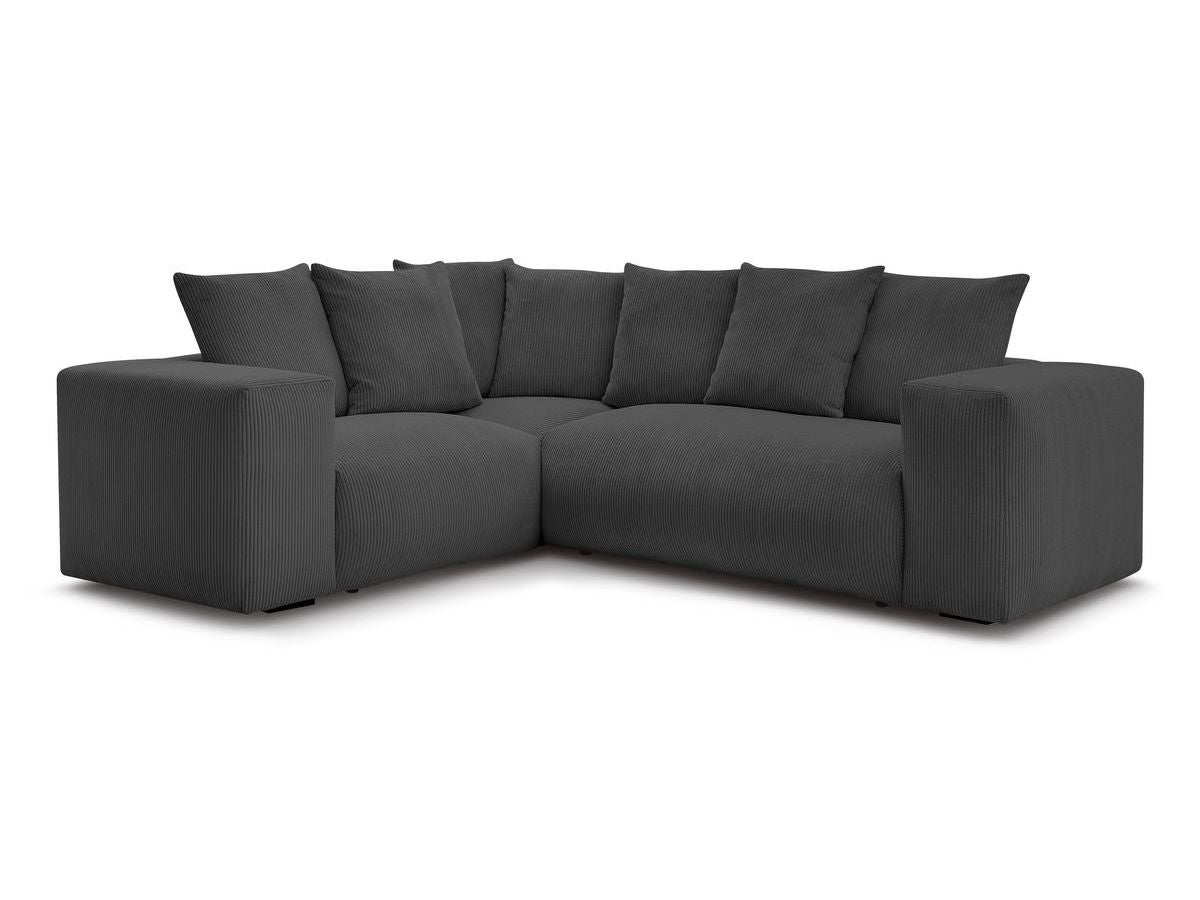 BOBOCHIC Canapé d'angle fixe modulable VOLTAIRE avec 1 chauffeuse 2 places, 1 angle et 1 chauffeuse 1 place Gris foncé Angle gauche - 2