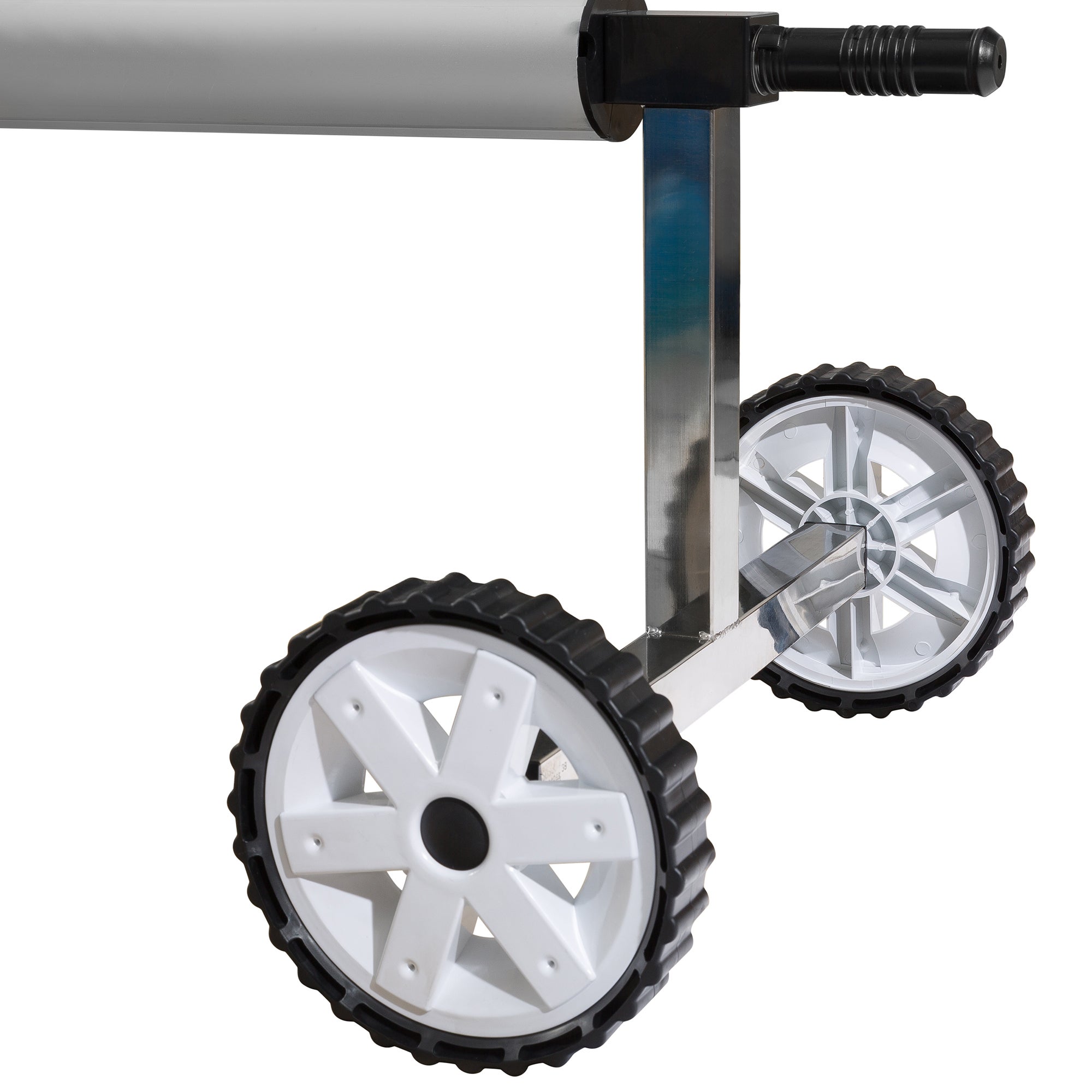 AREBOS Système d'enroulement mobile pour bâches solaires et bâches de piscine longueur de 3m - 5,70m Fixation et Rouleaux Inclus - 8