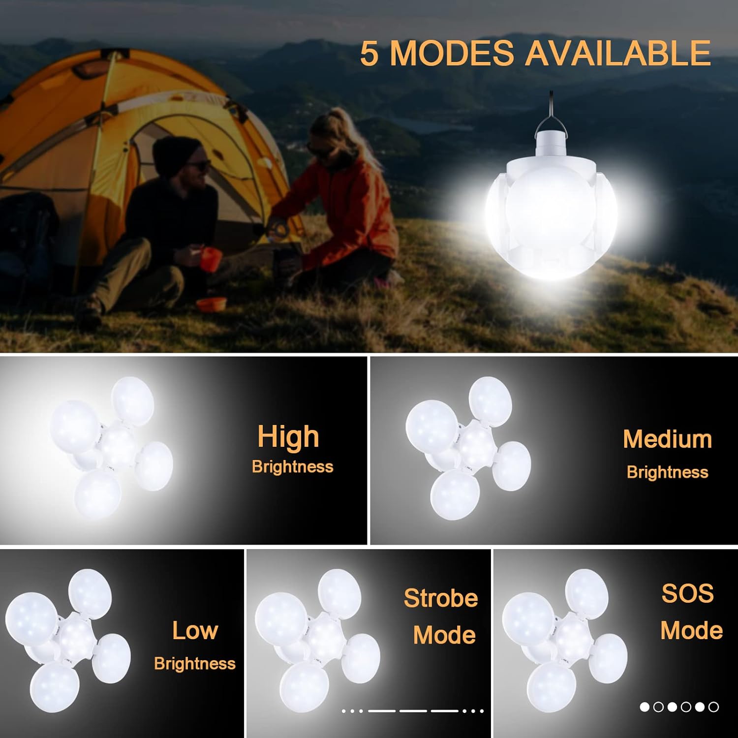 Generic Lanterne Solaire LED Pliable Portable Rechargeable Suspendue Avec Chargement USB 72 LED - Prix pas cher | CI