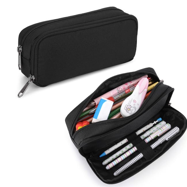 Hoecube - Astuccio portapenne con cerniera per studenti, con tasche Hoecube - Astuccio portapenne con cerniera per studenti, con tasche