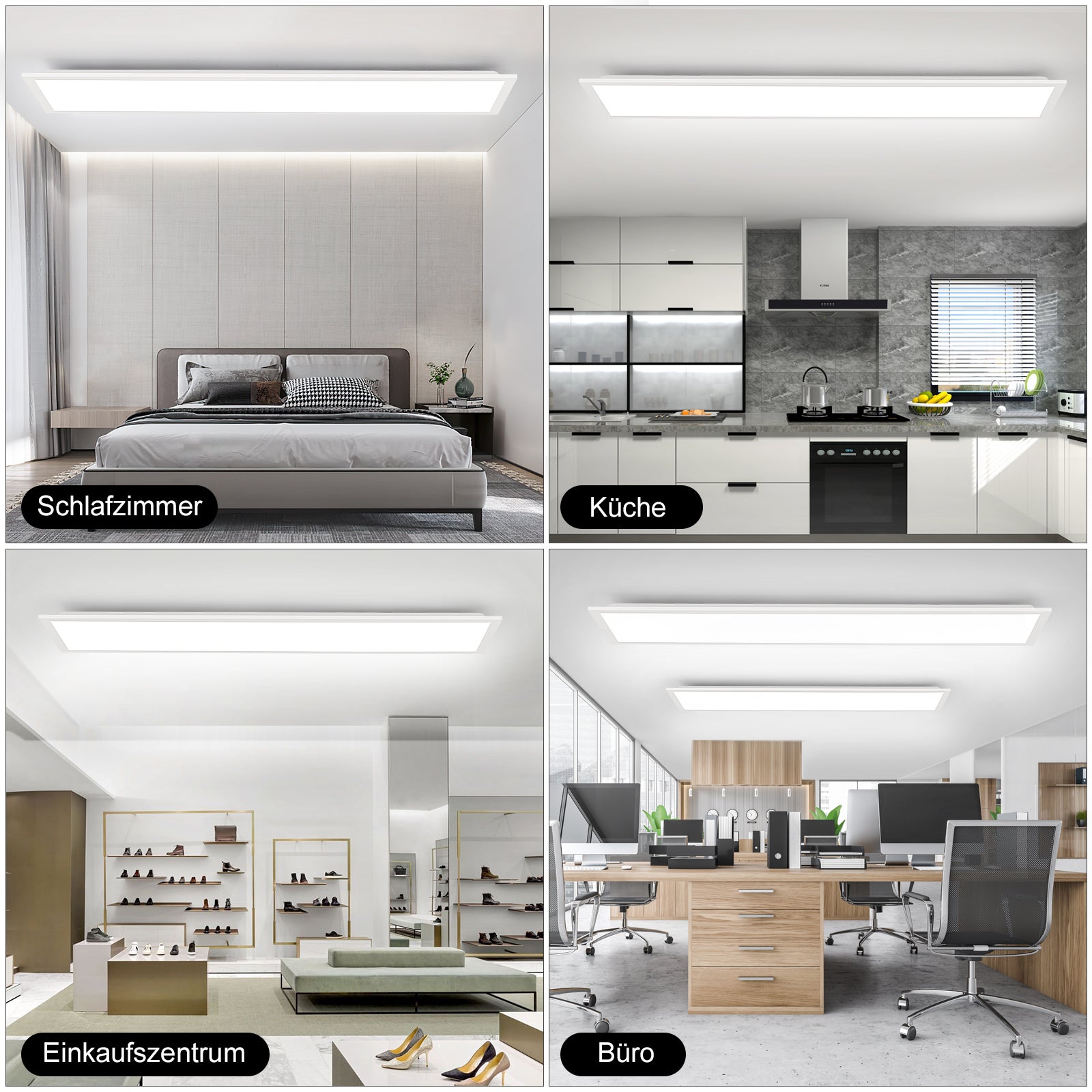 LOVHAUS Plafonnier LED 100x25CM avec Télécommande, LED Panel 30W 3300LM, Lumière Réglable, Fonction Mémoire, 3000K-6500K - 3