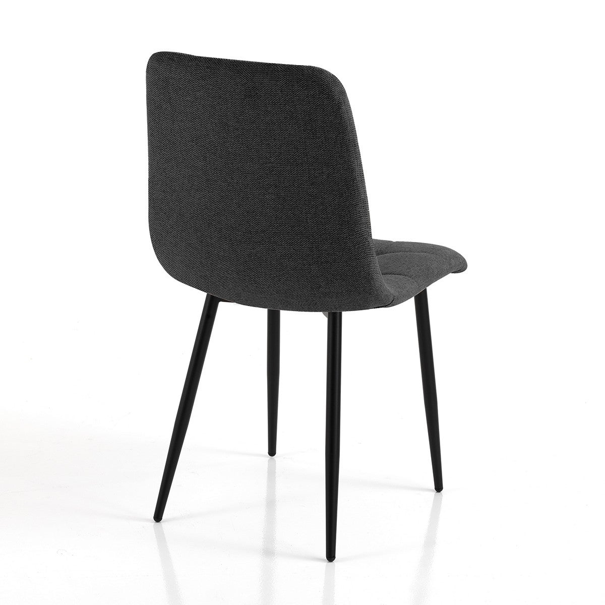 Set 4 sedie FAFFY EVO DARK GREY – Tessuto grigio scuro e metallo nero 42x53x85 cm per sala da pranzo - 4