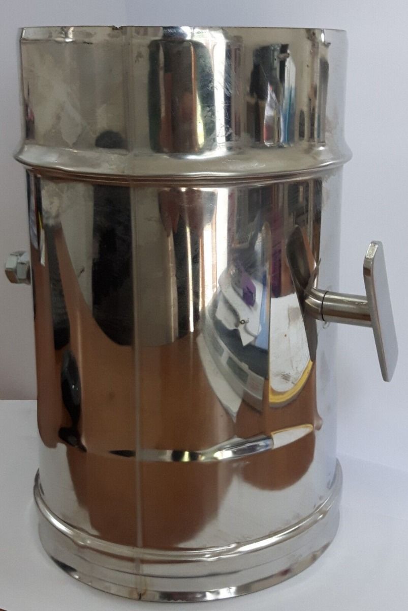Rura dymowa 25 cm z zaworem ze stali nierdzewnej 316 L do komina różne średnice-300 mm